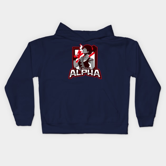 I'm The Alpha (18) Kids Hoodie by CavemanMedia